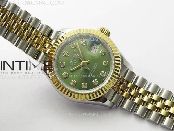 Datejust 28mm 279179 SS/YG APSF Best Edition Green Dial Crystals Markers on SS/YG Jubilee Bracelet NH05 – Bild 2