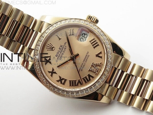 Datejust 31mm 278275 RG Dia Bezel BP Best Edition RG Roman Markers Dial @6 Dia on RG President Bracelet – Bild 3