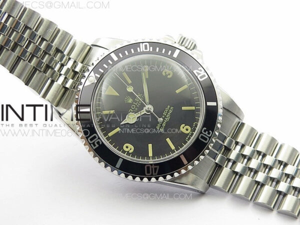 Vintage Submariner 5513 No Date SS B12 Best Edition Black Dial on Jubilee Bracelet A2836 (Style6) – Bild 2