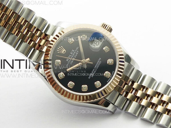 DateJust 31mm 178271 SS/RG APSF Best Edition Black Dial Crystal Markers on Jubilee Bracelet A2824 – Bild 2