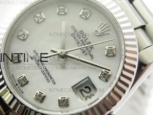 Datejust 31mm 278275 SS BP Best Edition White MOP Crystals Markers Dial on SS President Bracelet – Bild 2