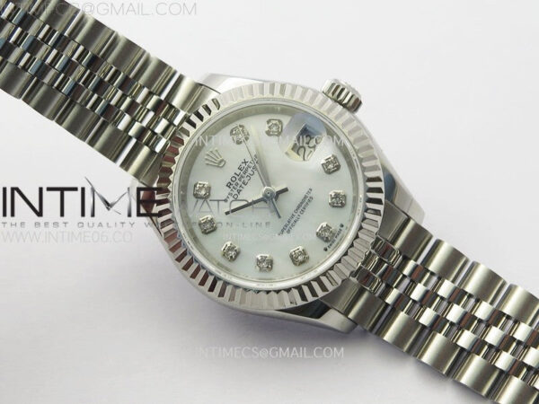 Datejust 28mm 279179 SS APSF Best Edition White MOP Dial Crystals Markers on SS Jubilee Bracelet NH05 – Bild 3