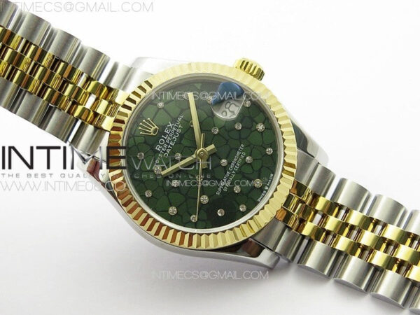 DateJust 31mm 72610 SS/YG APSF Best Edition Blue Flowers Crystals Dial on Jubilee Bracelet A2824 – Bild 3