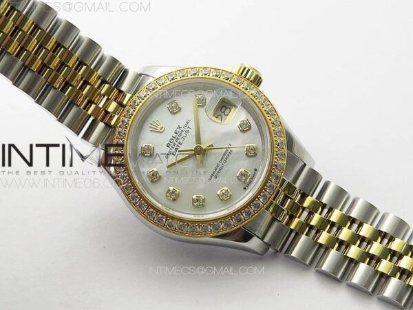 Datejust 28mm 279179 SS/YG APSF Best Edition White MOP Dial Crystals Markers on SS/YG Jubilee Bracelet NH05 – Bild 3