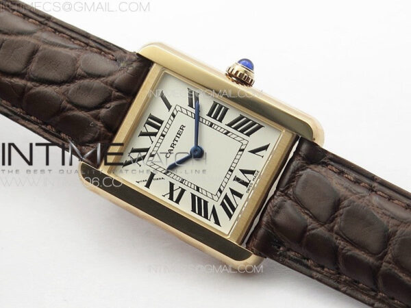 Tank Solo Ladies 25mm RG K11F 1:1 Best Edition White Dial on Brown Leather Strap Ronda Quartz – Bild 2