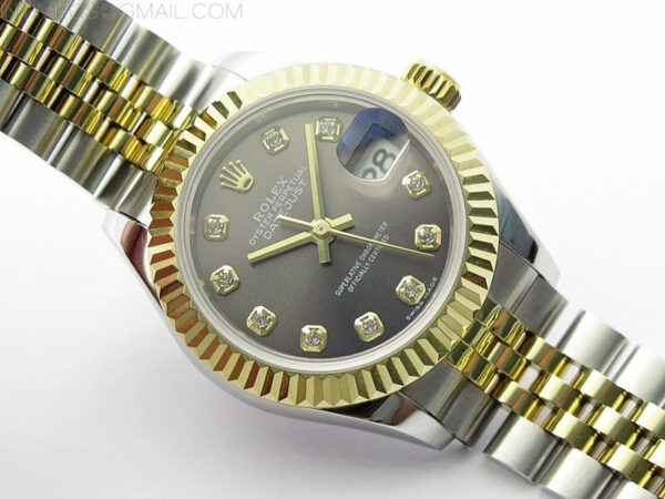 Datejust 28mm 279173 SS/YG BP Best Edition Gray Crystals Markers Dial on SS/YG Jubilee Bracelet ETA2671 – Bild 2
