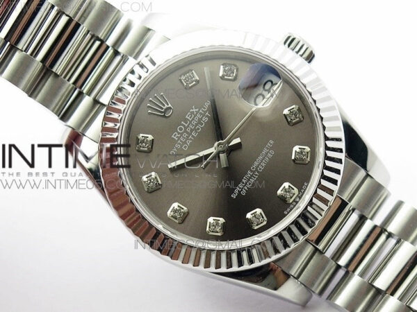 Datejust 31mm 278275 SS BP Best Edition Gray Crystals Markers Dial on SS President Bracelet – Bild 2