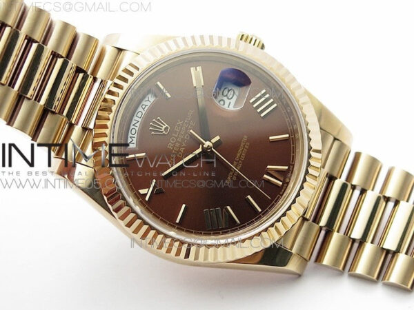 Day-Date 40mm 228239 BP New Dial Version 904 RG Brown Roman Markers Dial on RG President Bracelet A2836 – Bild 2
