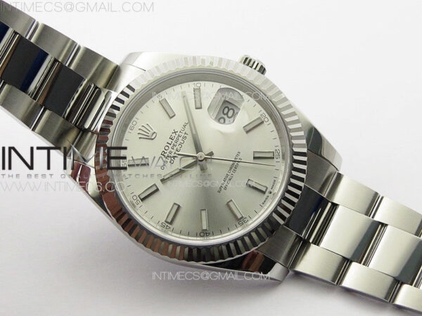 DateJust 41 126334 NTF 1:1 Best Edition 904L Steel Silver Stick Dial on Oyster Bracelet VR3235 – Bild 2