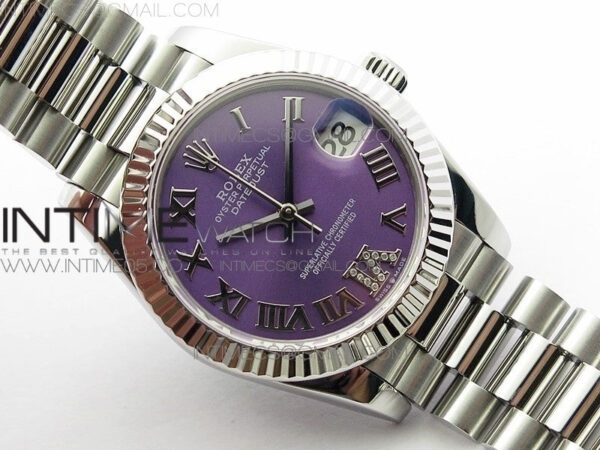 Datejust 31mm 278275 SS BP Best Edition Purple Roman Markers Dial(@6 Crystal Makrer) on SS President Bracelet – Bild 2