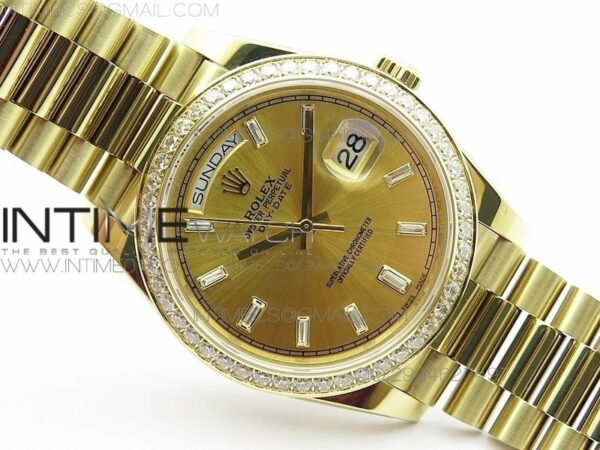 Day-Date 40 YG BP 1:1 Best 228239 Gold Diamond Sticks Dial Diamond Bezel on SS Bracelet – Bild 3