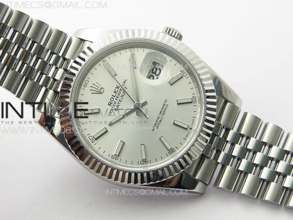 DateJust 41 126334 ZF 1:1 Best Edition 904L Steel Silver Dial Stick Marker on Jubilee Bracelet A2824 (Free Key Ring) – Bild 2