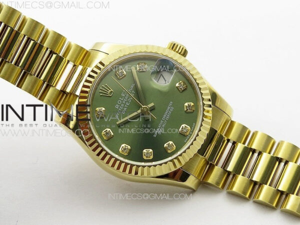 DateJust 31mm 178271 YG APSF Best Edition Gray Dial Crystal Markers on President Bracelet A2824 – Bild 3
