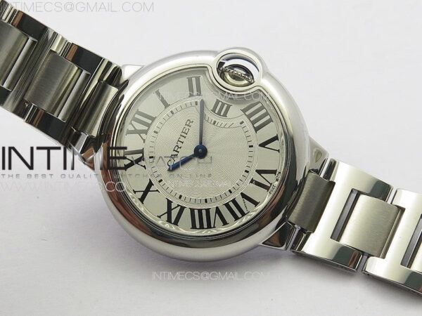 Ballon Bleu 33mm SS V20F 1:1 Best Edition White Textured Dial on SS Bracelet Gen Cal.157 Quartz – Bild 2