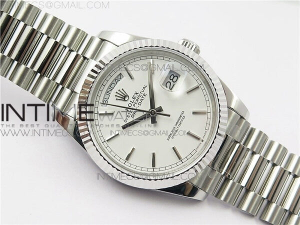 Day-Date 36 128239 SS BP Best Edition White Sticks Markers Dial on SS President Bracelet – Bild 2