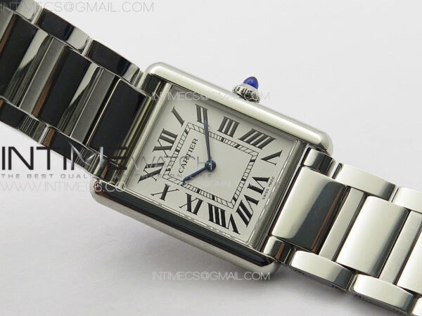 Tank Louis Ladies 25mm SS 8848F 1:1 Best Edition White Dial on SS Bracelet Ronda Quartz(Free leather strap) – Bild 2