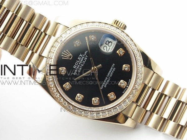 Datejust 31mm 278275 RG Dia Bezel BP Best Edition Black Crystal Markers Dial on RG President Bracelet – Bild 2