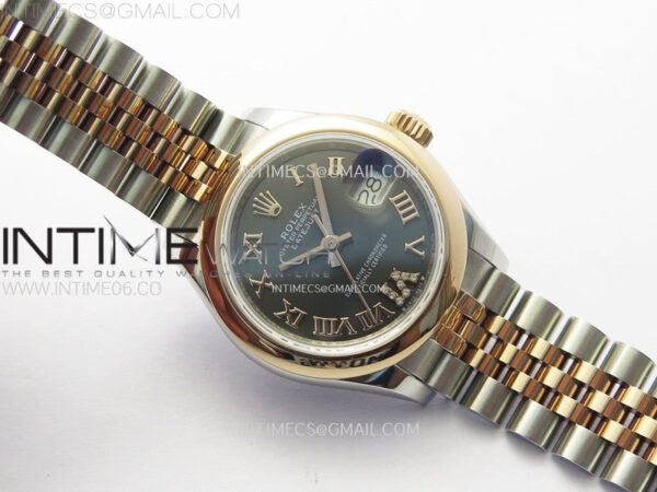 Datejust 28mm 279171 Smooth Bezel SS/RG APSF Best Edition Gray Dial Roman Markers on SS Jubilee Bracelet NH05 – Bild 2