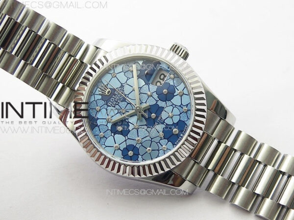 DateJust 31mm 278274 904L SS GMF Best Edition Blue Flowers Crystals Dial on 904L President Bracelet A2824 – Bild 2