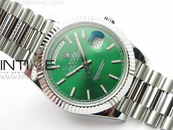 Day-Date 40mm 228239 BP New Dial Version 904 SS Green Stick Markers Dial on SS President Bracelet A2836 – Bild 2