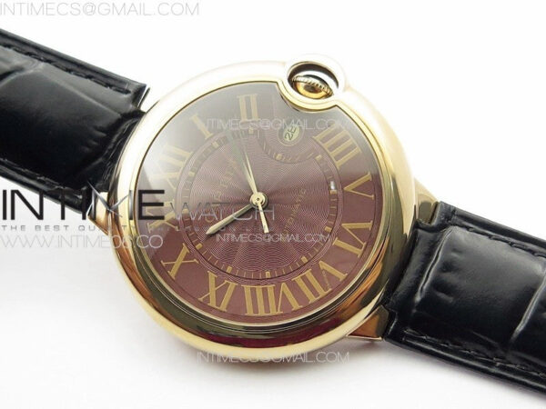 Ballon Bleu 42mm RG K3F 1:1 Best Edition Brown Texture Dial on Brown Leather Strap A2824 – Bild 2