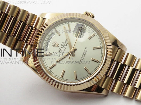 Day-Date 40mm 228239 BP New Dial Version 904 RG Silver Stick Markers Dial on RG President Bracelet A2836 – Bild 2