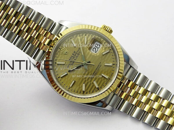 DateJust 36 SS 126233 904L SS/YG VSF 1:1 Best Edition Gold Fluted Dial Sticks Markers on Jubilee Bracelet VS3235 – Bild 2