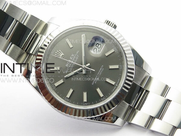 DateJust 41 126334 Clean 1:1 Best Edition 904L Steel Gray Stick Dial on Oyster Bracelet VR3235 – Bild 2