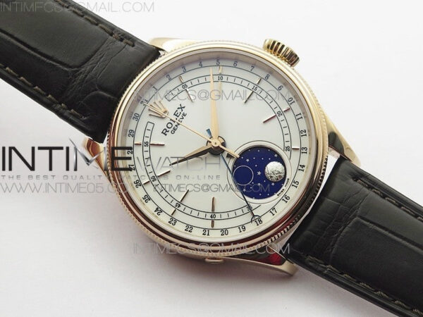 Cellini 50535 Moonphase RG GMF Best Edition White Dial on Brown Leather Strap A3195 – Bild 2