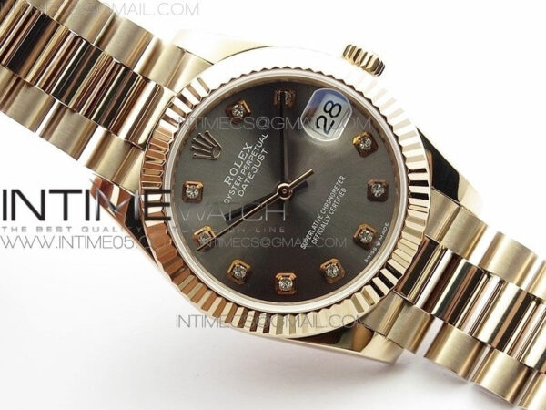 Datejust 31mm 278275 RG BP Best Edition Gray Crystal Markers Dial on RG President Bracelet – Bild 2