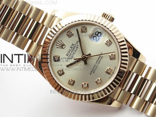 Datejust 31mm 278275 RG BP Best Edition Silver Crystals Markers Dial on RG President Bracelet – Bild 3
