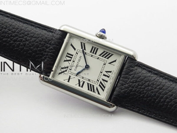 Tank Must Ladies 25mm SS K11F 1:1 Best Edition White Dial on Black Leather Strap Ronda Quartz – Bild 2