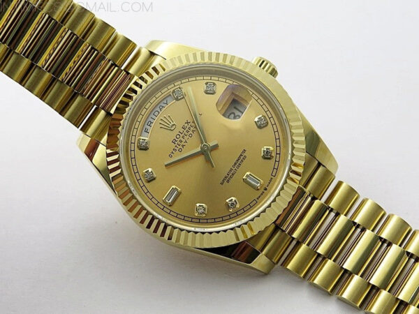 Day Date 40mm 228238 Gain Weight YG/tungsten APSF 1:1 Best Edition Gold Dial Crystals Markers on YG President Bracelet A2836 – Bild 2