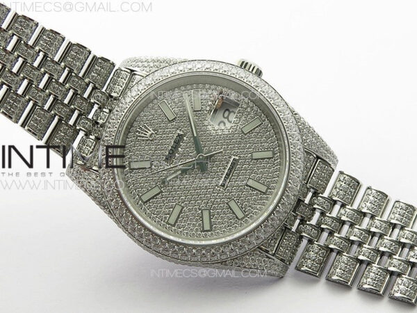 DateJust 41 126334 Full Paved Diamonds BP Best Edition Diamonds Dial Stick Markers on Jubilee Bracelet A2824 – Bild 2