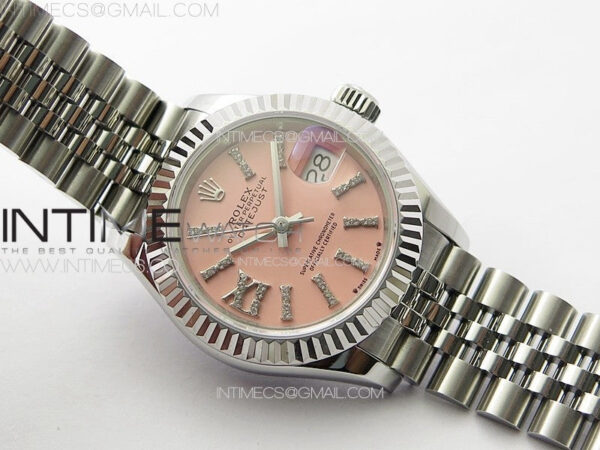 Datejust 28mm 279179 SS APSF Best Edition Pink Dial Sticks Crystals Markers on SS Jubilee Bracelet NH05 – Bild 2