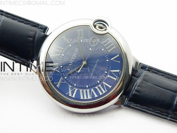 Ballon Bleu 42mm SS K3F 1:1 Best Edition Blue Texture Dial on Blue Leather Strap A2824 – Bild 2