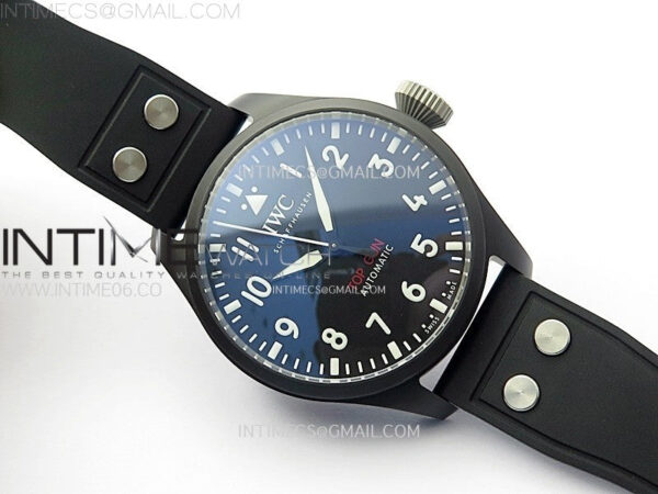 Big Pilot IW329801 Real Ceramic M+F 1:1 Best Edition Black Dial on Black Rubber Strap SEIKO 8N-24 – Bild 2