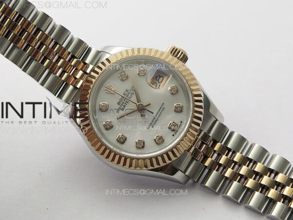 Datejust 28mm 279179 SS/RG APSF Best Edition White MOP Dial Crystals Markers on SS/RG Jubilee Bracelet NH05 – Bild 2