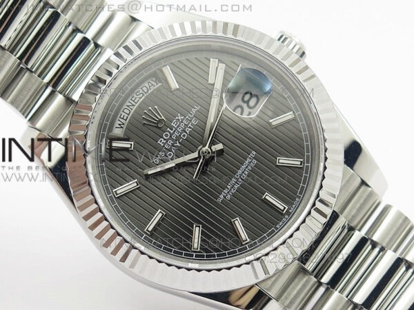 DayDate 40mm BP Best 228239 SS Gray Stripe Stick Dial on SS Bracelet – Bild 2
