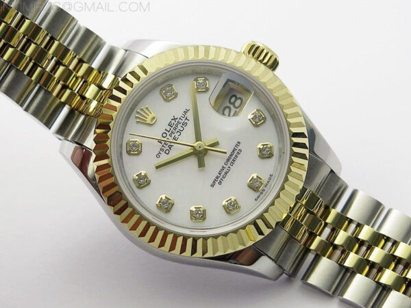 Datejust 28mm 279173 SS/YG BP Best Edition White MOP Crystals Markers Dial on SS/YG Jubilee Bracelet ETA2671 – Bild 2
