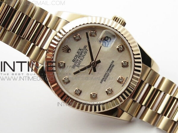 Datejust 31mm 278275 RG BP Best Edition White MOP Crystal Markers Dial on RG President Bracelet – Bild 2