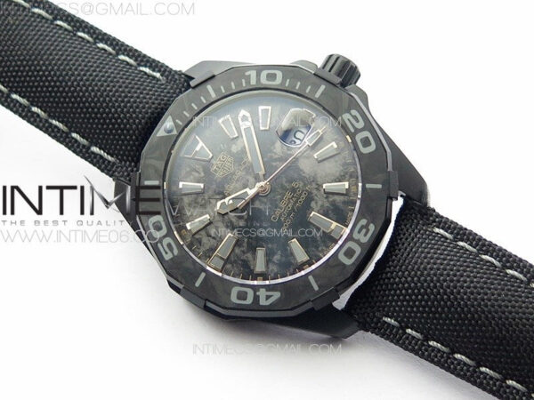 Aquaracer Calibre 5 PVD 41mm TARF 1:1 Best Edition Carbon/RG Dial on Black Nylon Strap SW200 – Bild 2