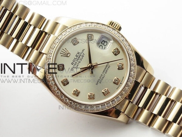 Datejust 31mm 278275 RG Dia Bezel BP Best Edition Silver Crystal Markers Dial on RG President Bracelet – Bild 2