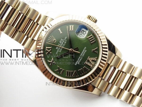 Datejust 31mm 278275 RG BP Best Edition Green Roman Markers Dial @6 Dia on RG President Bracelet – Bild 3