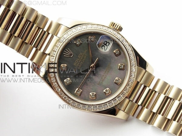Datejust 31mm 278275 RG Dia Bezel BP Best Edition Gray MOP Crystal Markers Dial on RG President Bracelet – Bild 2