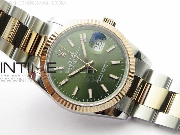 Datejust 36mm 116231 SS/RG BP 1:1 Best Edition Green Dial Stick Markers On SS/RG Oyster Bracelet A2824 – Bild 2