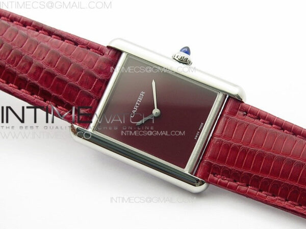Tank Louis Ladies 25mm SS 8848F 1:1 Best Edition Red Dial on Red Croco Leather Strap Ronda Quartz – Bild 2