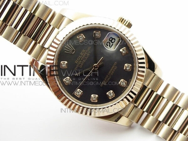 Datejust 31mm 278275 RG BP Best Edition MOP Black Crystal Markers Dial on RG President Bracelet – Bild 2