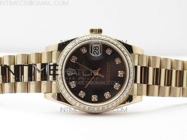 Datejust 31mm 278275 RG Dia Bezel BP Best Edition Gray MOP Crystal Markers Dial on RG President Bracelet – Bild 3