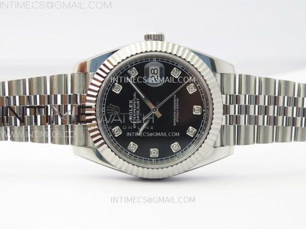 DateJust 41 126334 904L Steel NTF 1:1 Best Edition Black Dial Crystals Makers on Jubilee Bracelet VR3235 – Bild 3